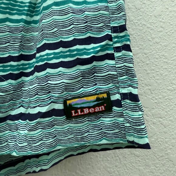 LL Bean Wave Stripe Nylon Swim Board Shorts w Pockets 504878 Womens size Medium - Picture 4 of 12